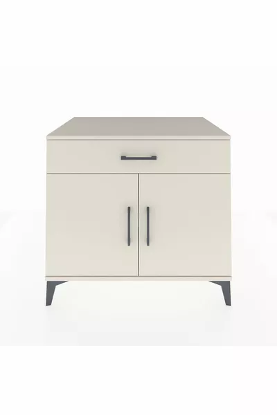 Кронос скрин с едно отделение, един чекмедже и две врати, Лунен камък-Лунен камък