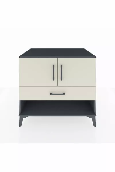 Kronos Şifonyer 2 Raflı Tek Çekmeceli 2 Kapaklı  Antrasit-Aytaşı