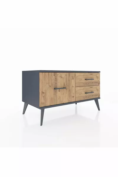 Комод Hyperion с 3 ящиками Антрацит-Антрацит/Сосна