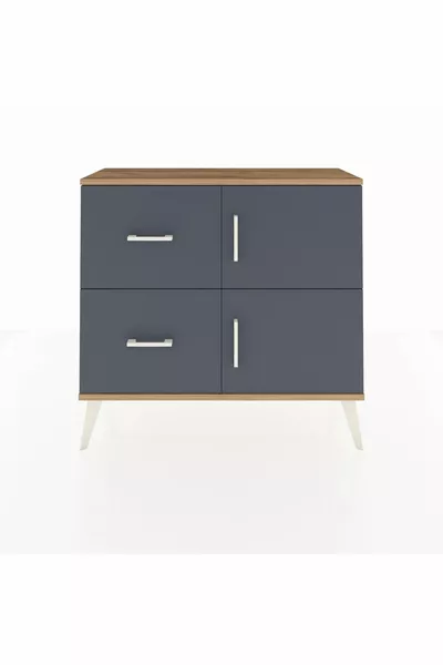 Arges Şifonyer Tek Raflı 2 Çekmeceli 2 Kapaklı  Çam-Antrasit