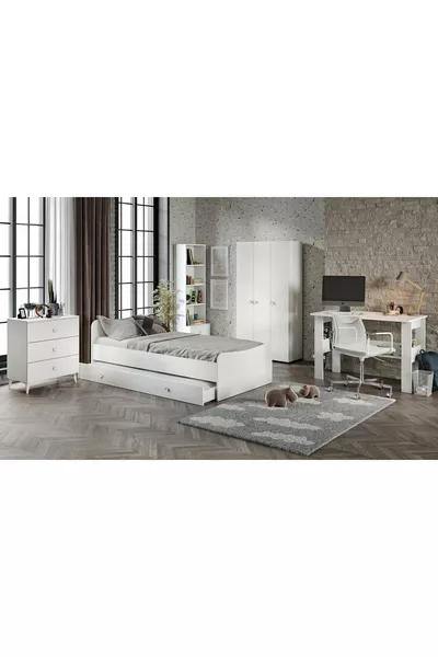 Selen Children's Bedroom Set White - 5 Pieces, All High-Quality MDF