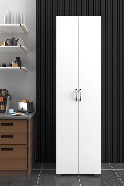 Armoire Polyvalente Cuisine Salle de Bain Balcon Cellier 8 Étagères