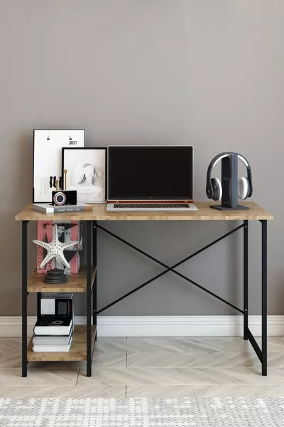 مكتب عمل ذو رفين  كمبيوتر للمكتب أو الدراسة بجوز