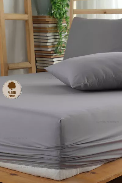 طقم ملاءات مرنة ٪ قطن (مع وسادات) قماش رانفورس بخمسة مقاسات مختلفة