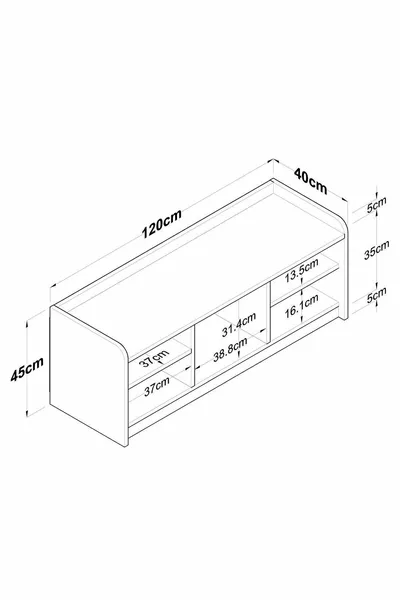 خزانة أحذية راني  مودرن لون: أبيض - جوز S. 