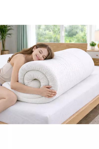  cm Visco Vloerbed en Matrasbeschermer met Wasbare Hoes, Orthopedisch