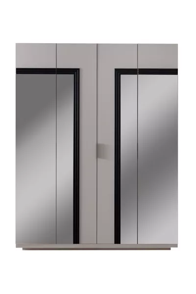 Wardrobe, Vegnum 4-Door Mirrored Closet