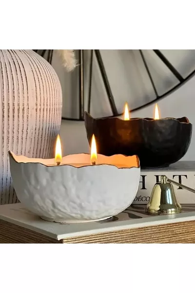 Vela de Lujo - Decoratieve natuurlijke kaars in kom met dubbele pit en vanillegeur (ENKEL)