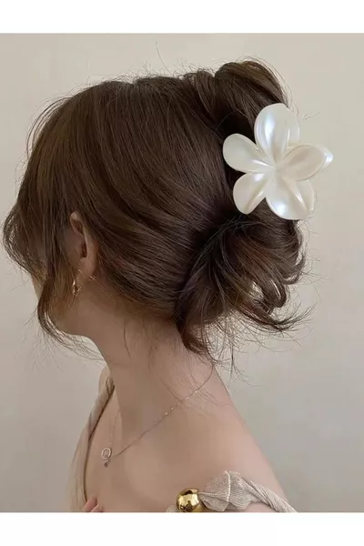 Barrette Lotus en Nacre pour Femme