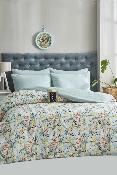 Hawai Mint Duvet Cover Set Double (WITHOUT SHEET)