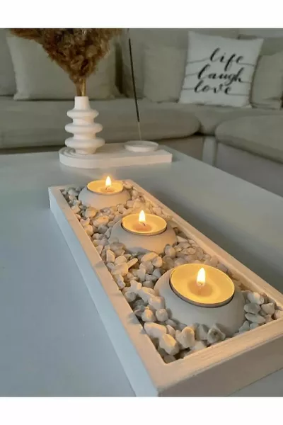 Съд с поставка за свещи, декоративен (СВЕЩИ НЕ СА ВКЛЮЧЕНИ)