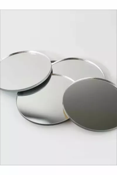 Декоративно огледало за декорация Кръгло Сребърно  бр. Плексиглас Декоративно 3*3 см