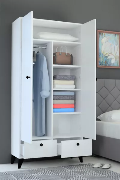 3Atlanta 2-Schubladen 2-Türen Kleiderschrank