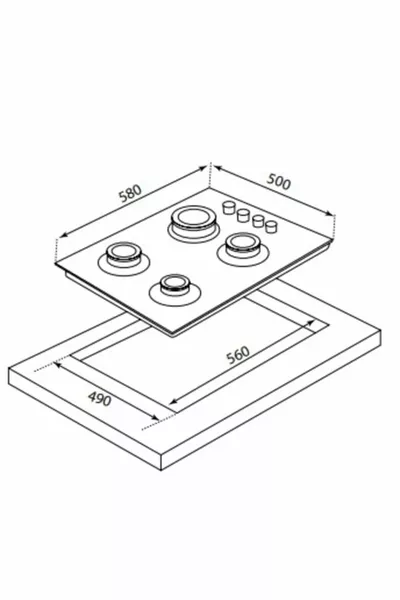 Kbs Mobilier MDF Plan de Travail pour Plaque de Cuisson Encastrable