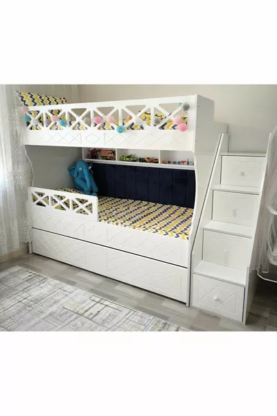 White Twin Bunk Bed for Kids
