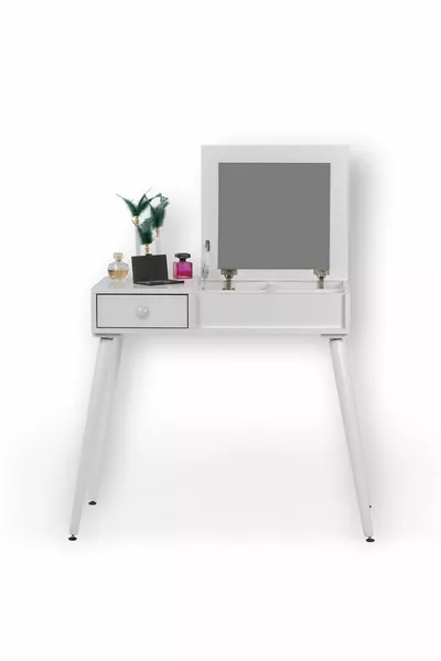 طاولة مكياج طاولة زينة بمرايا / أبيض