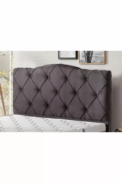 Double Deluxe  cm Gray Luxury Fabric Headboard