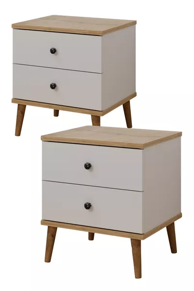 طقم منضدة جانبية من قطعتين ساجا