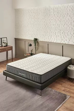 Matelas à ressorts avec poche et rouleaux en bambou pour soutien de la colonne vertébrale