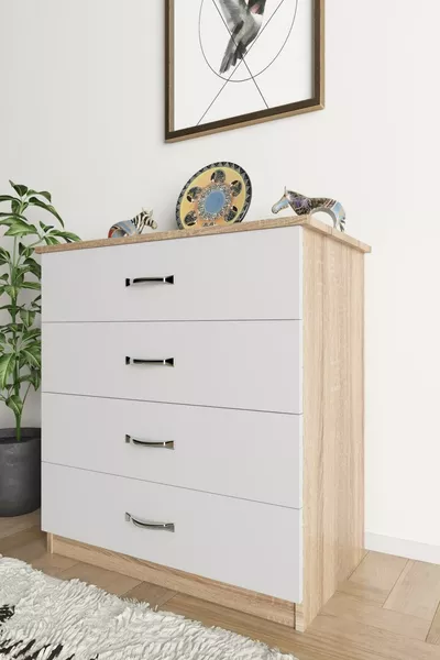 خزانة فاخرة بأربعة أدراج من أكجيليا، لون سونوما