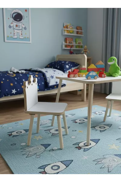 Kinder Tafel Stoel Set Activiteitentafel Bureau 1 Tafel 2 Stoelen