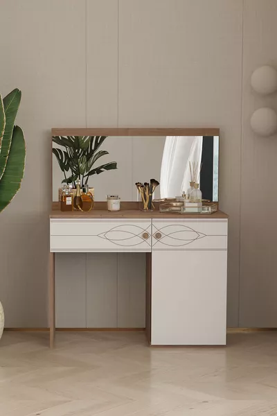 خزانة أرفين بستة مرايا - خشب البلوط الأصفر