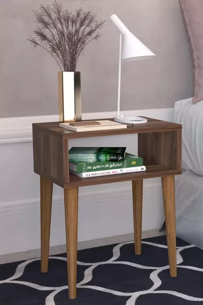 Ретро нощно шкафче - орех