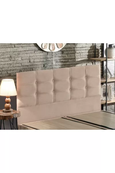 Testata Niron Polo - Testata Letto Matrimoniale, Testata in Tessuto Caffè Latte Lavabile