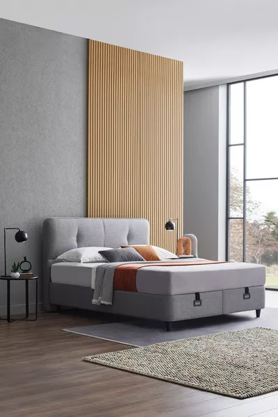 Lotto Baza, Cool Action Headboard Double Bed 2-Piece Set - Blue