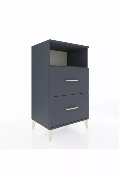 خزانة جانبية هايبرين بطابق واحد ودرجين، أنثراسيت-أنثراسيت