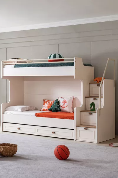 سرير بطابقين، سرير Zenit Plus مع سرير أطفال، خزانة بثلاثة أبواب، 3 مراتب كومفورت