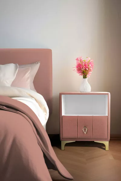 خزانة جانبية مفردة من الذهب مع رف