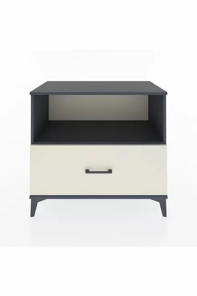Hyperion Dresser Single Shelf Single Drawer Anthracite-Aquamarine