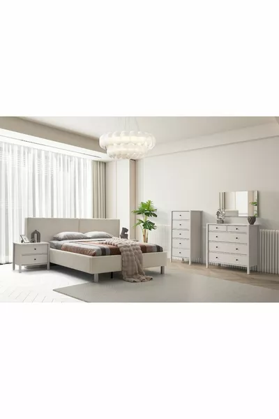 Folt Beige 4-Door Bedroom Set