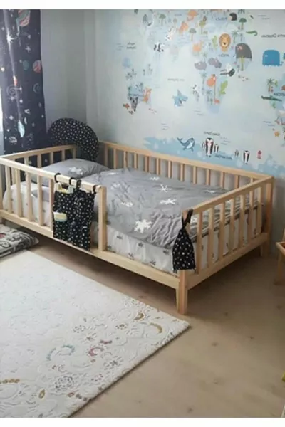 SRKYHOME CONCEPT Montessori Baby- en Kinderbed Natuurlijk Houten Bed
