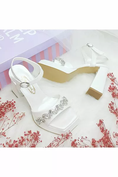  см Толстые каблуки Камень Детализированный Удобный Свадебный Платье Обувь Aslı Acar