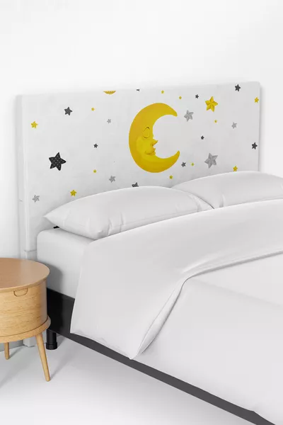 Star and Moon Pattern Children's Bed Base Headboard Cover