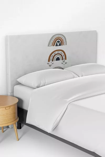 3-delige regenboogpatroon kinderkamer bedbodem hoofdeinde 