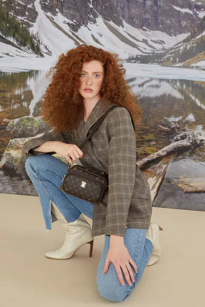 Sac à épaule pour femme Monogram Café 