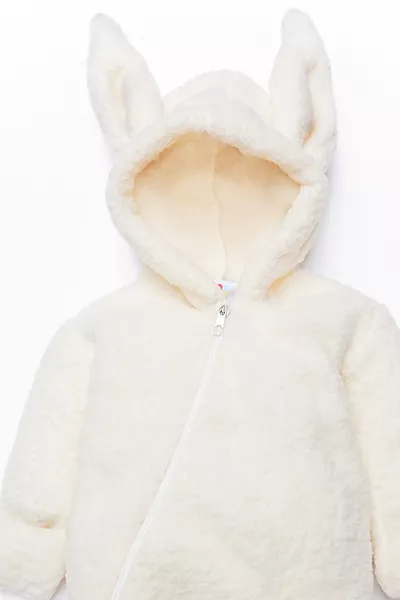 Girls' and Boys' Baby and Kids' Plush Zip-Up Winter Bunny Romper
