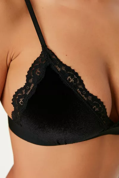 Черно кадифено бюстие BR