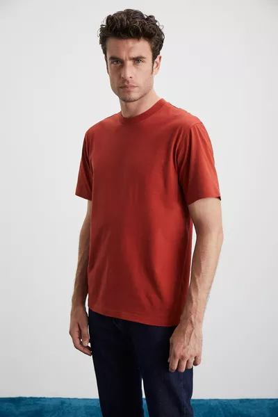 Cultivated Men’s 3-Pack Thick-Textured Regular % Organic Cotton T-Shirt in White/Green/Crimson