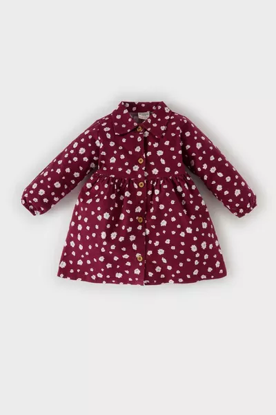 فستان بسن للأطفال البنات بأكمام طويلة وزهور WN