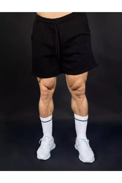 Schwarze Herren Regular Fit Shorts