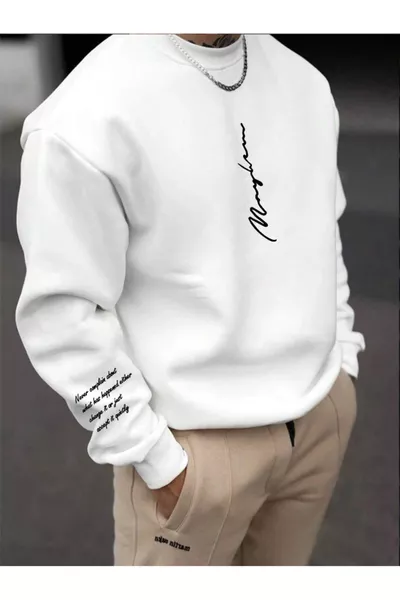 سويت شيرت قطن بألوان متعددة للنساء/الرجال يونيكس مع ياقة دائرية ومقاس واسع