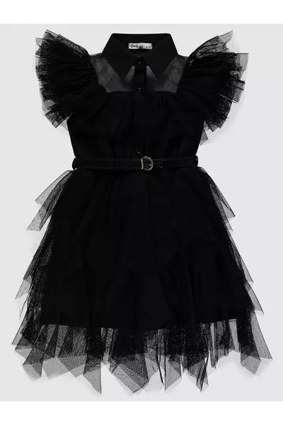 فستان بنات للأطفال  سنة باللون الأسود