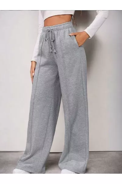 PANTALONI DA TUTA STAGIONALI A GAMBA LARGA IN DOPPIO FILO