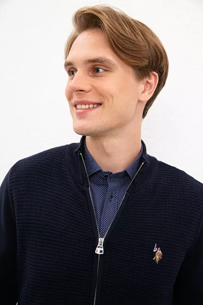 Cardigan da uomo blu scuro