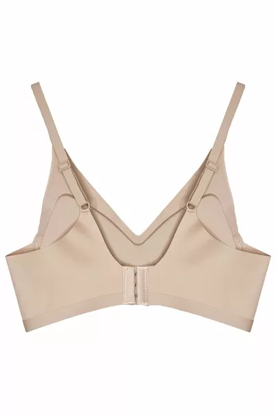 Кафяв безшевен сутиен с лазерно рязане, с подвижна подплата, невидим сутиен с халки и регулируеми презрамки