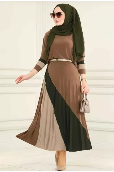 Ensemble Jupe Modeste avec Détail à Rayures Harika Sandy